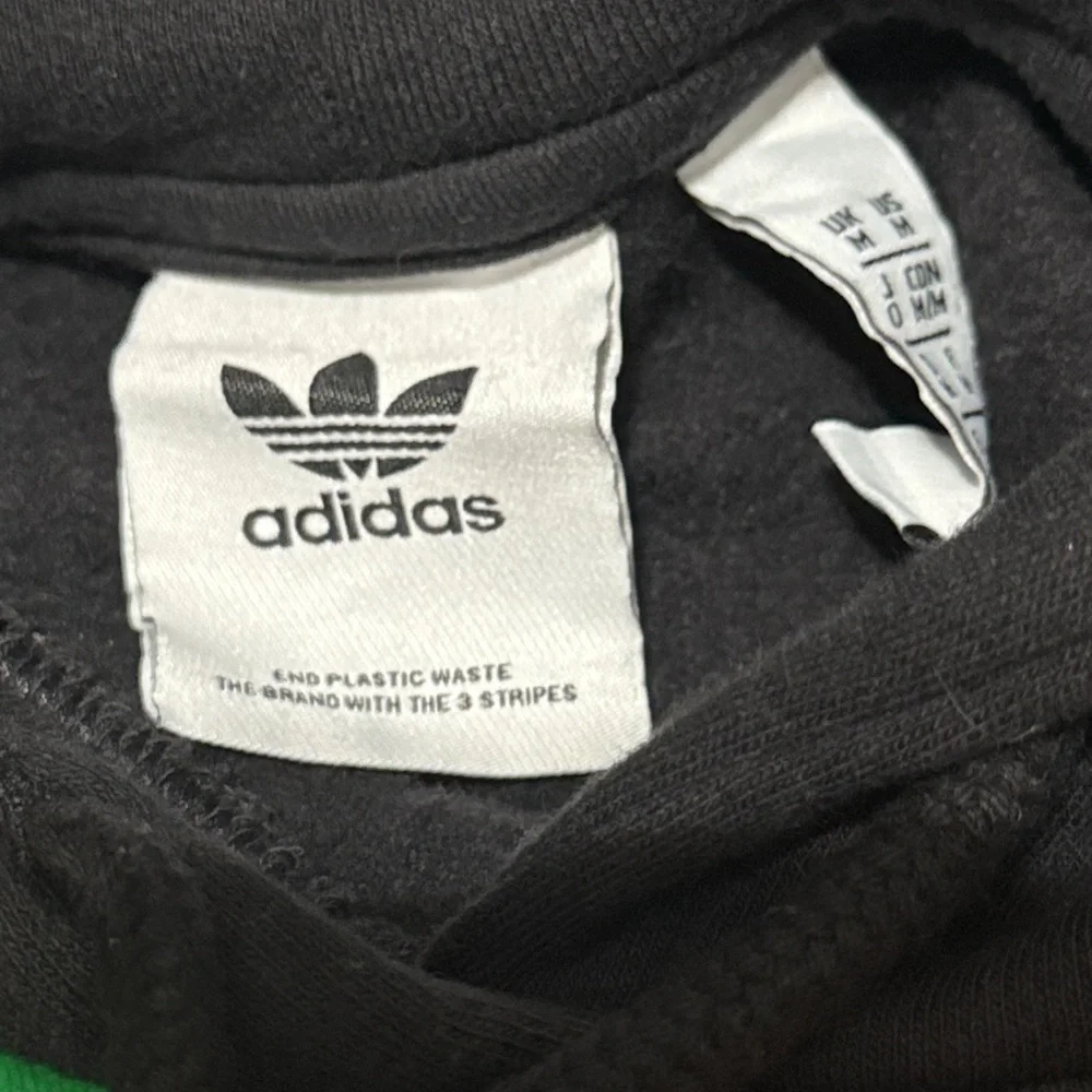 Adidas Black Hoodie with Veggie Accents men’s medium